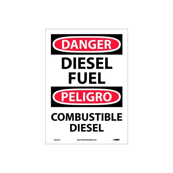 Bilingual Vinyl Sign - Danger Diesel Fuel
